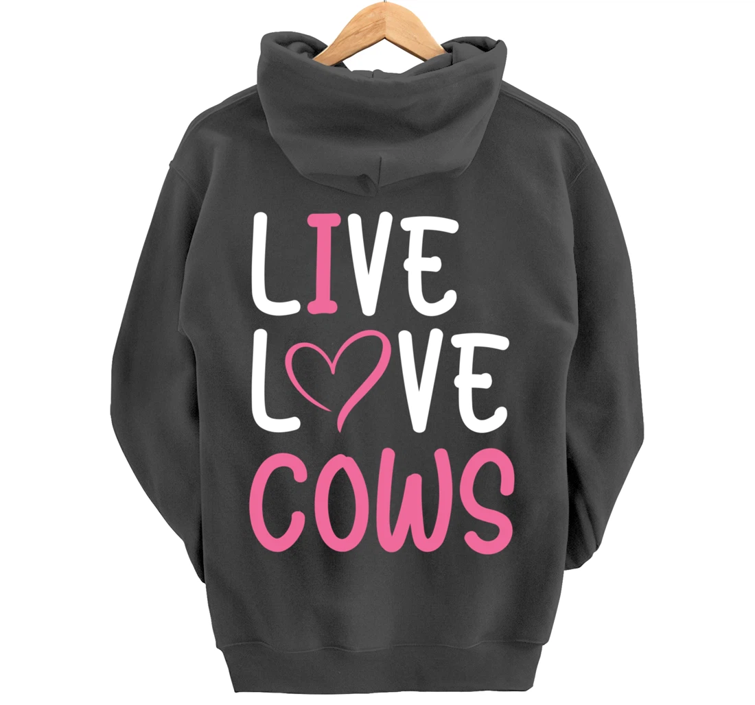 Funny Farming Lover Cows Graphic for Women and Girls Farmer Pullover Hoodie