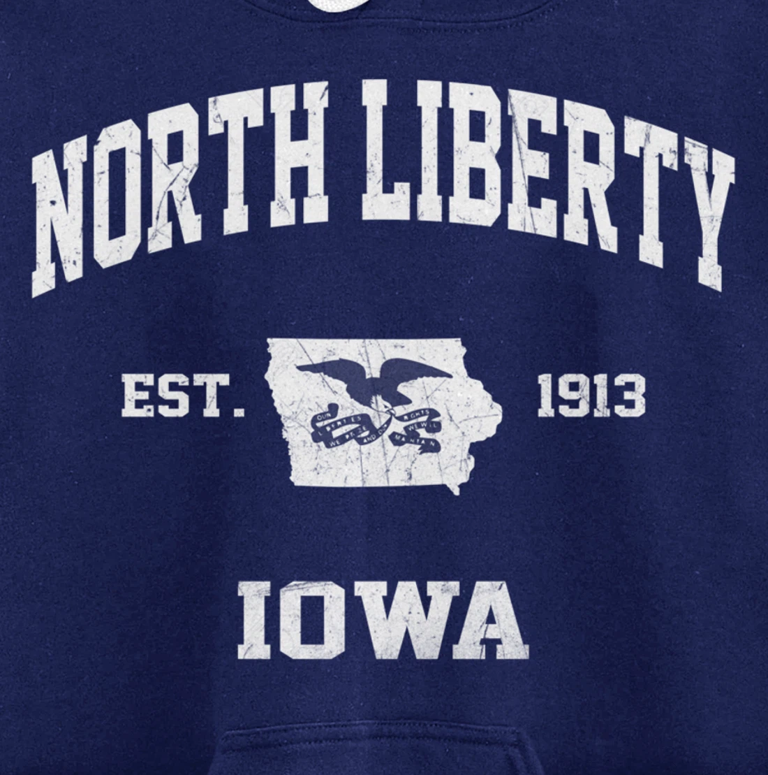 North Liberty Iowa IA vintage State Athletic style Pullover Hoodie