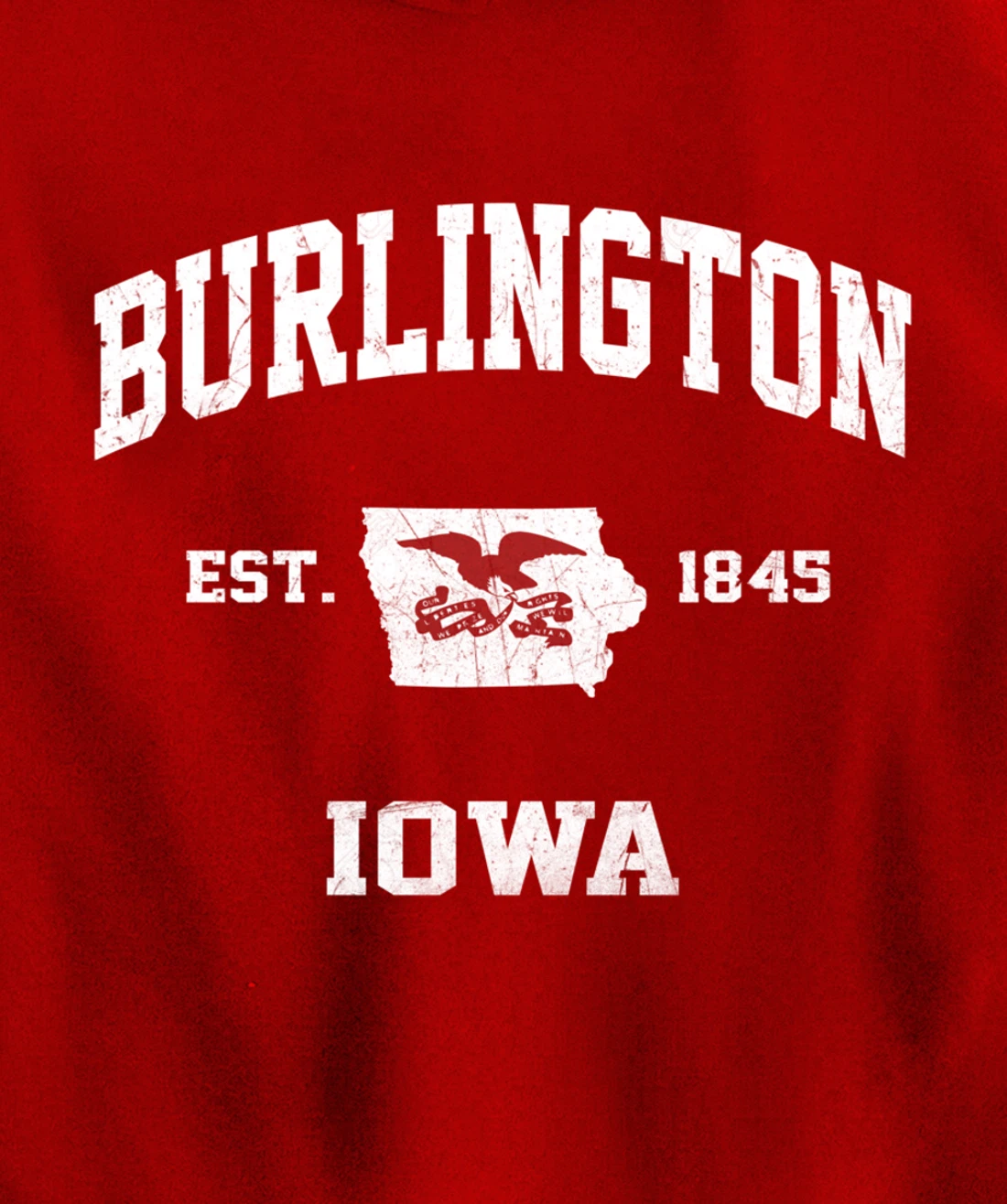Burlington Iowa IA vintage State Athletic style Pullover Hoodie