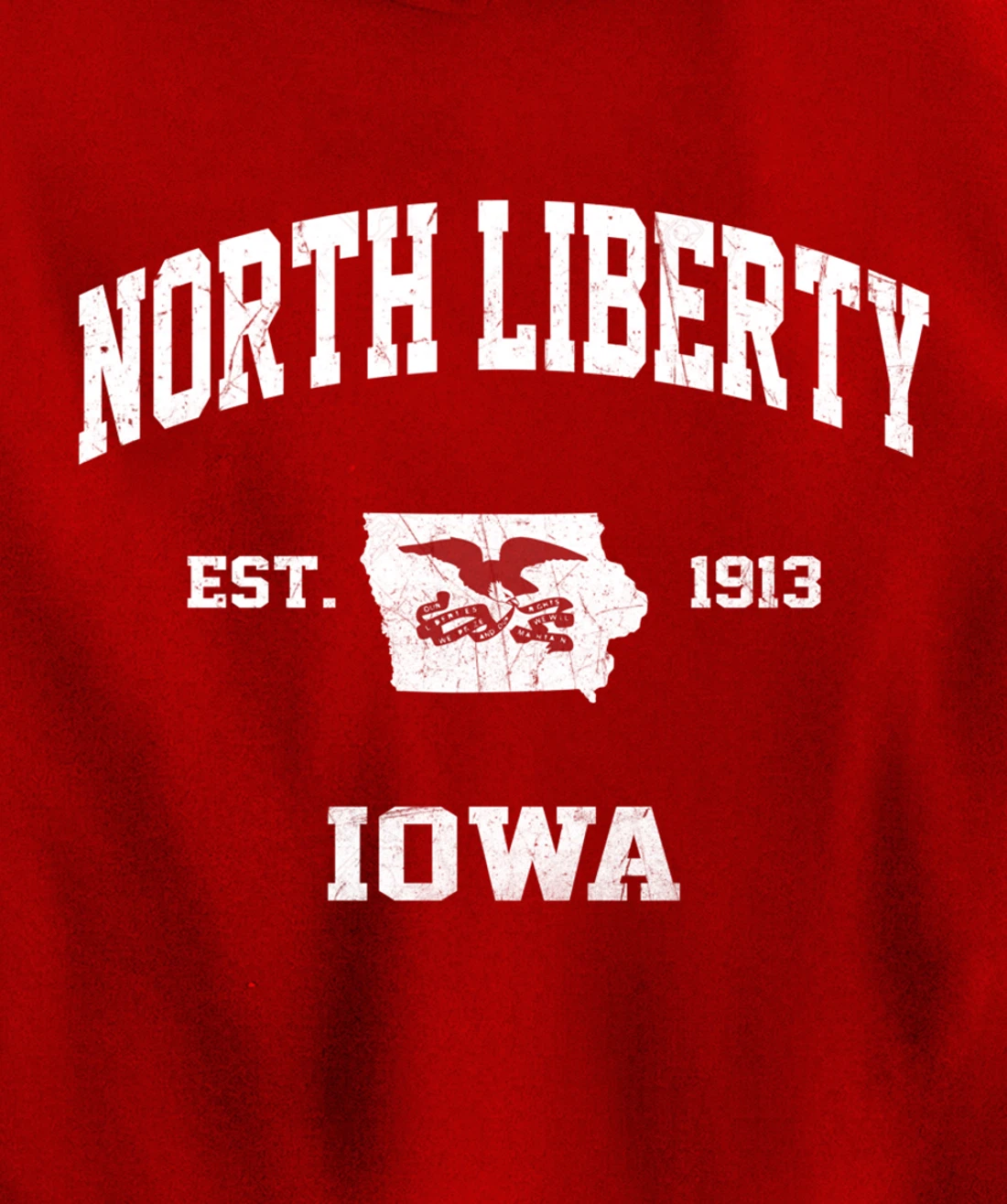 North Liberty Iowa IA vintage State Athletic style Pullover Hoodie