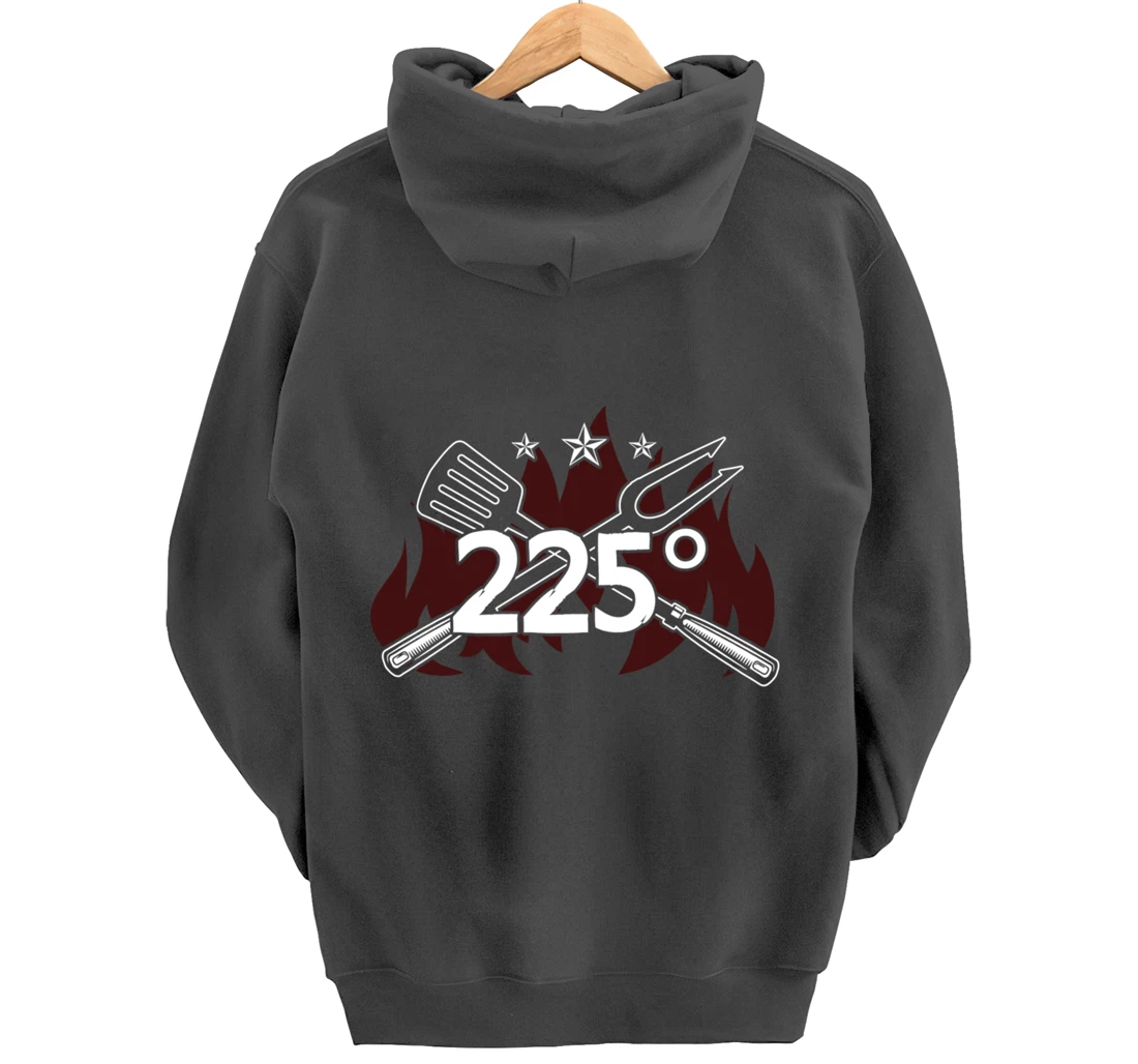 Funny Barbecue 225° Graphic Women and Men Meat Smoking BBQ Pullover Hoodie
