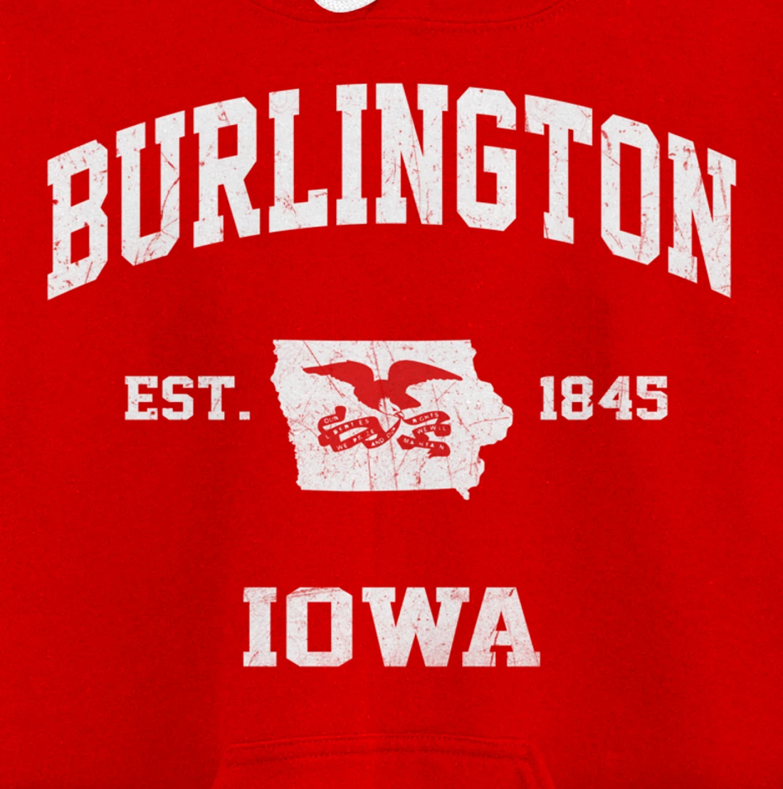 Burlington Iowa IA vintage State Athletic style Pullover Hoodie