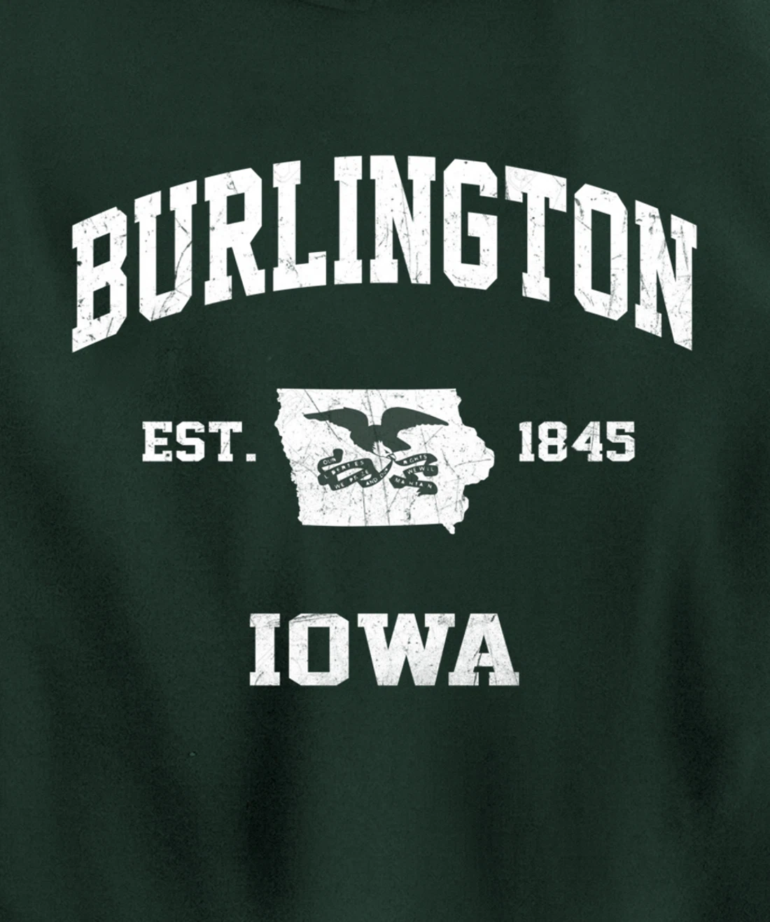Burlington Iowa IA vintage State Athletic style Pullover Hoodie