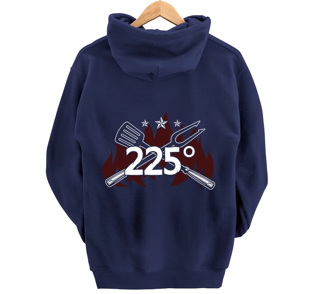 Funny Barbecue 225° Graphic Women and Men Meat Smoking BBQ Pullover Hoodie