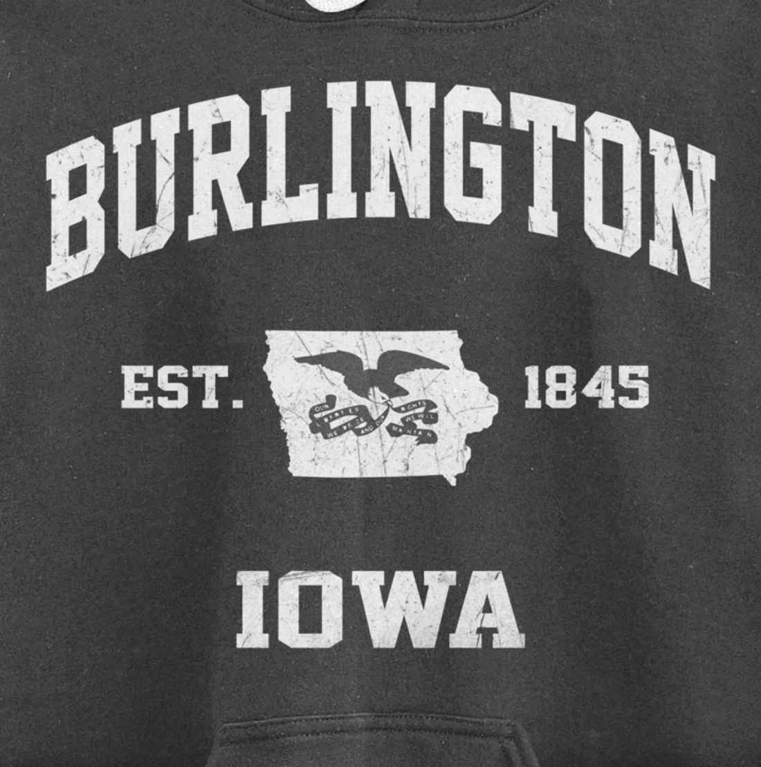 Burlington Iowa IA vintage State Athletic style Pullover Hoodie
