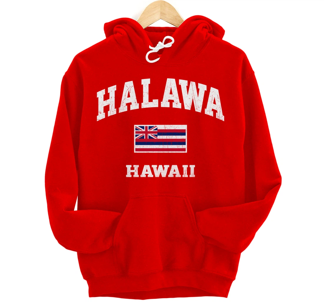Halawa Hawaii HI vintage State Athletic style Pullover Hoodie