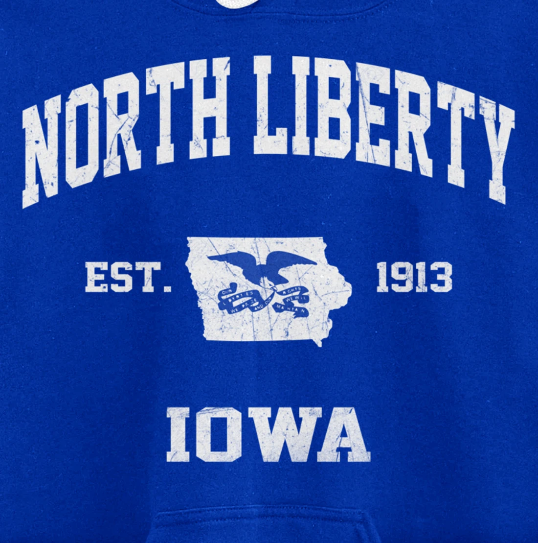 North Liberty Iowa IA vintage State Athletic style Pullover Hoodie
