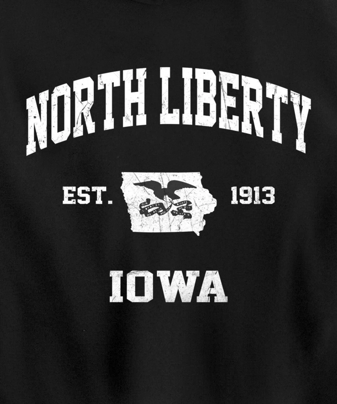 North Liberty Iowa IA vintage State Athletic style Pullover Hoodie