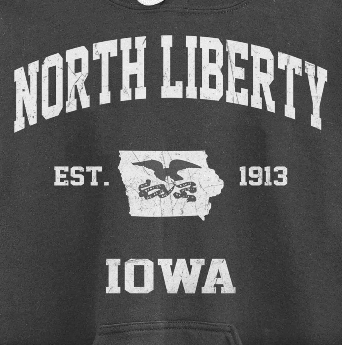 North Liberty Iowa IA vintage State Athletic style Pullover Hoodie