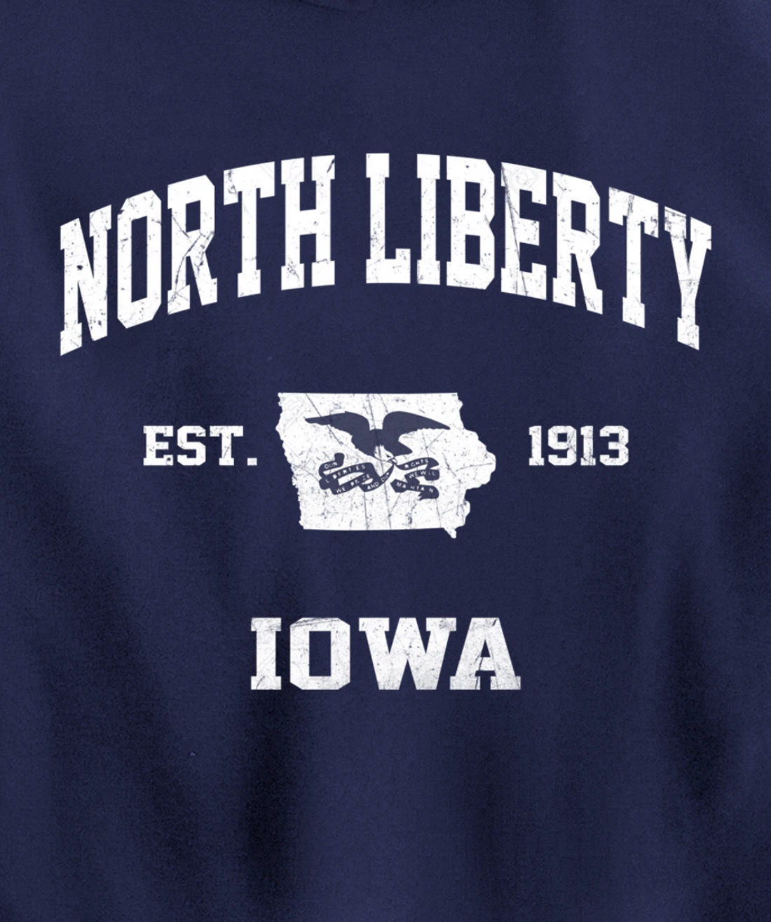 North Liberty Iowa IA vintage State Athletic style Pullover Hoodie