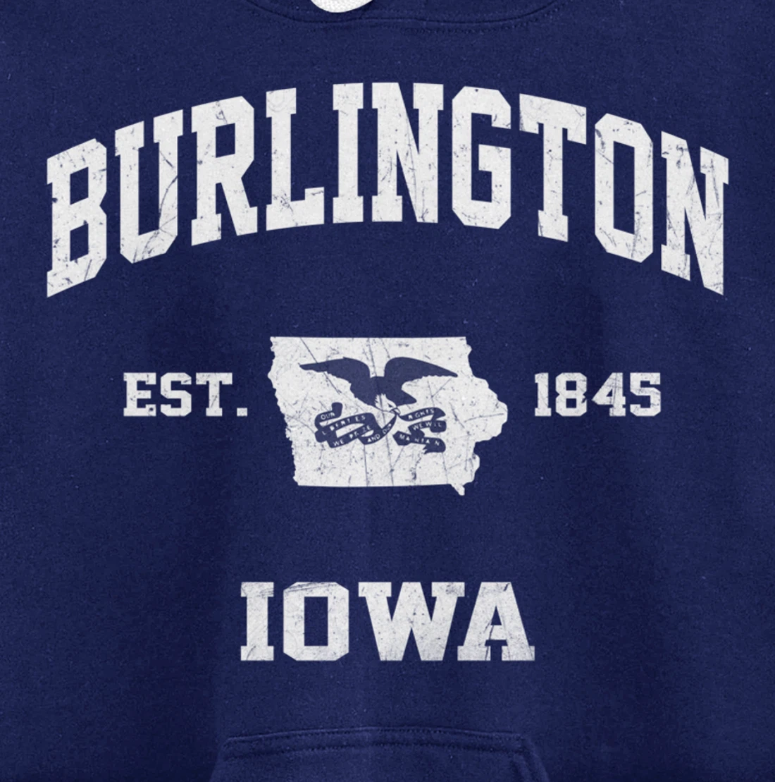 Burlington Iowa IA vintage State Athletic style Pullover Hoodie