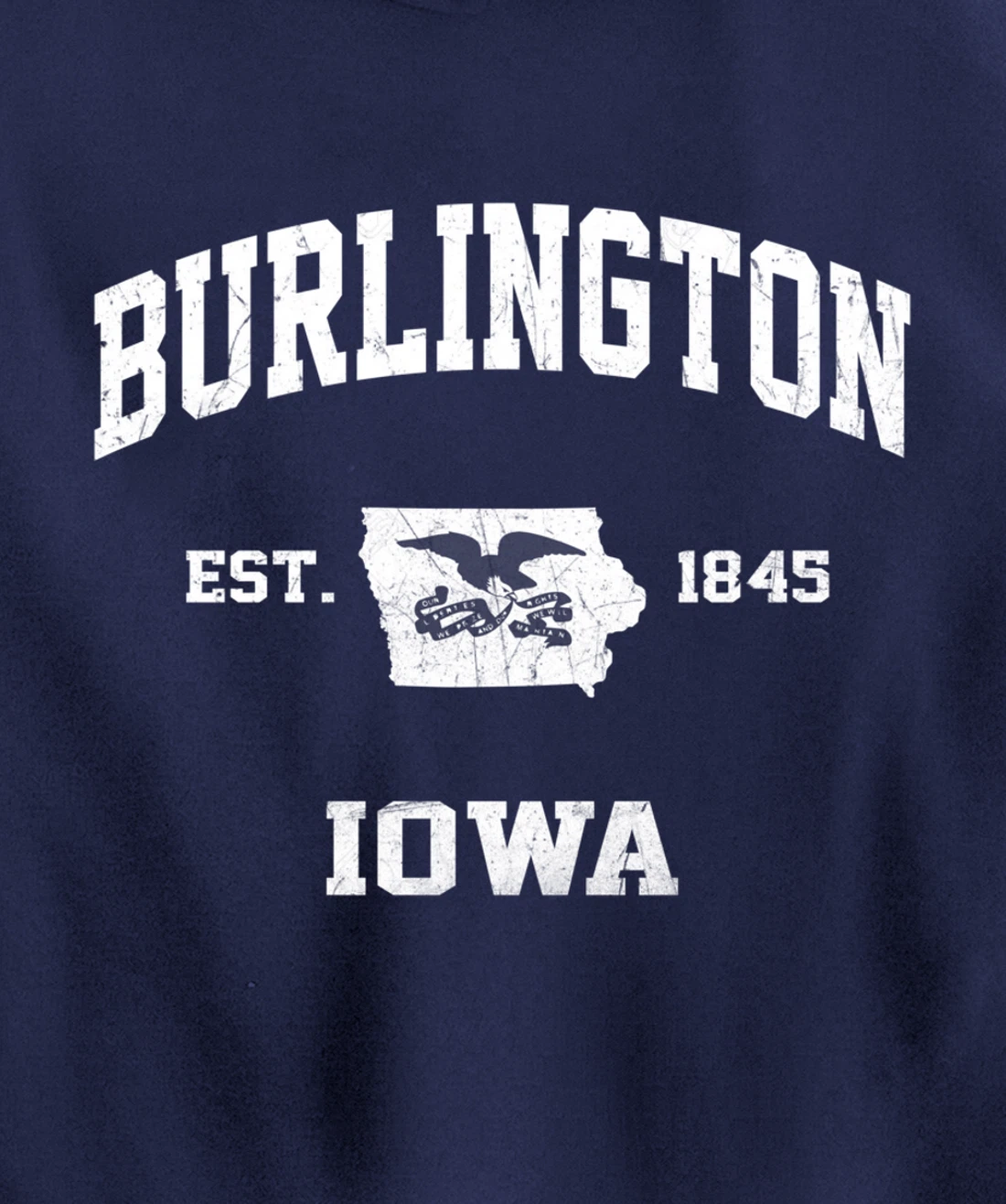 Burlington Iowa IA vintage State Athletic style Pullover Hoodie