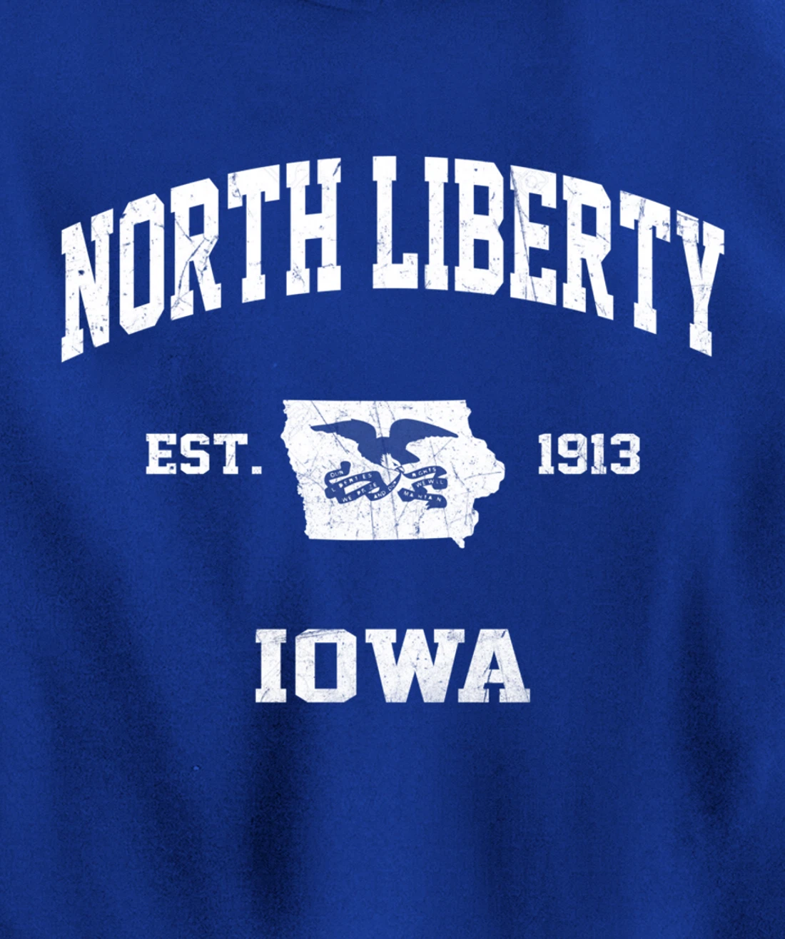 North Liberty Iowa IA vintage State Athletic style Pullover Hoodie