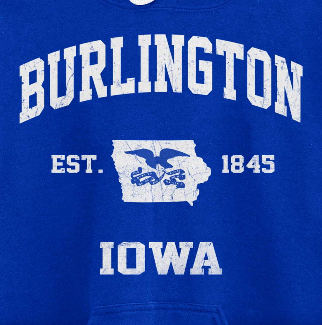 Burlington Iowa IA vintage State Athletic style Pullover Hoodie