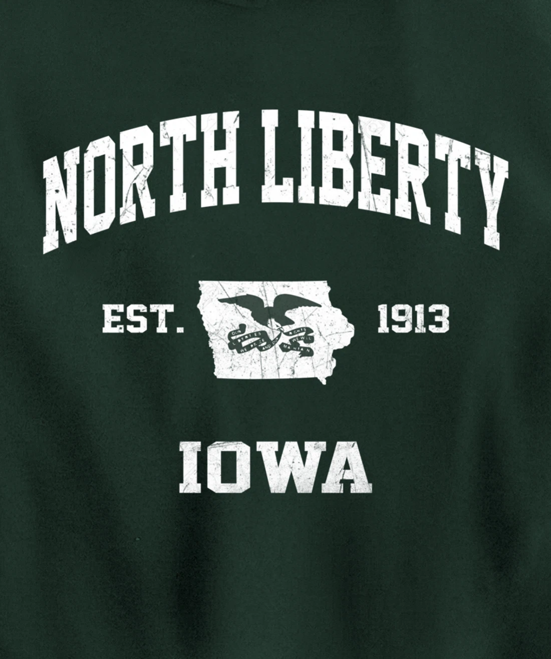 North Liberty Iowa IA vintage State Athletic style Pullover Hoodie