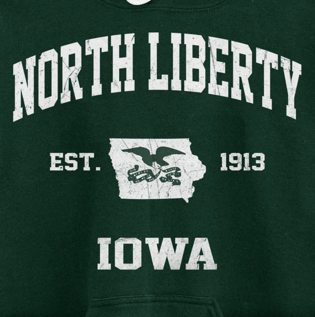 North Liberty Iowa IA vintage State Athletic style Pullover Hoodie