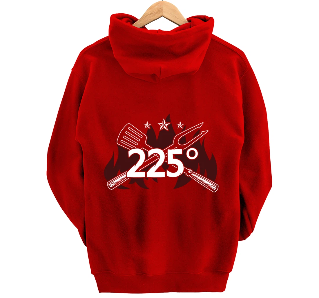 Funny Barbecue 225° Graphic Women and Men Meat Smoking BBQ Pullover Hoodie