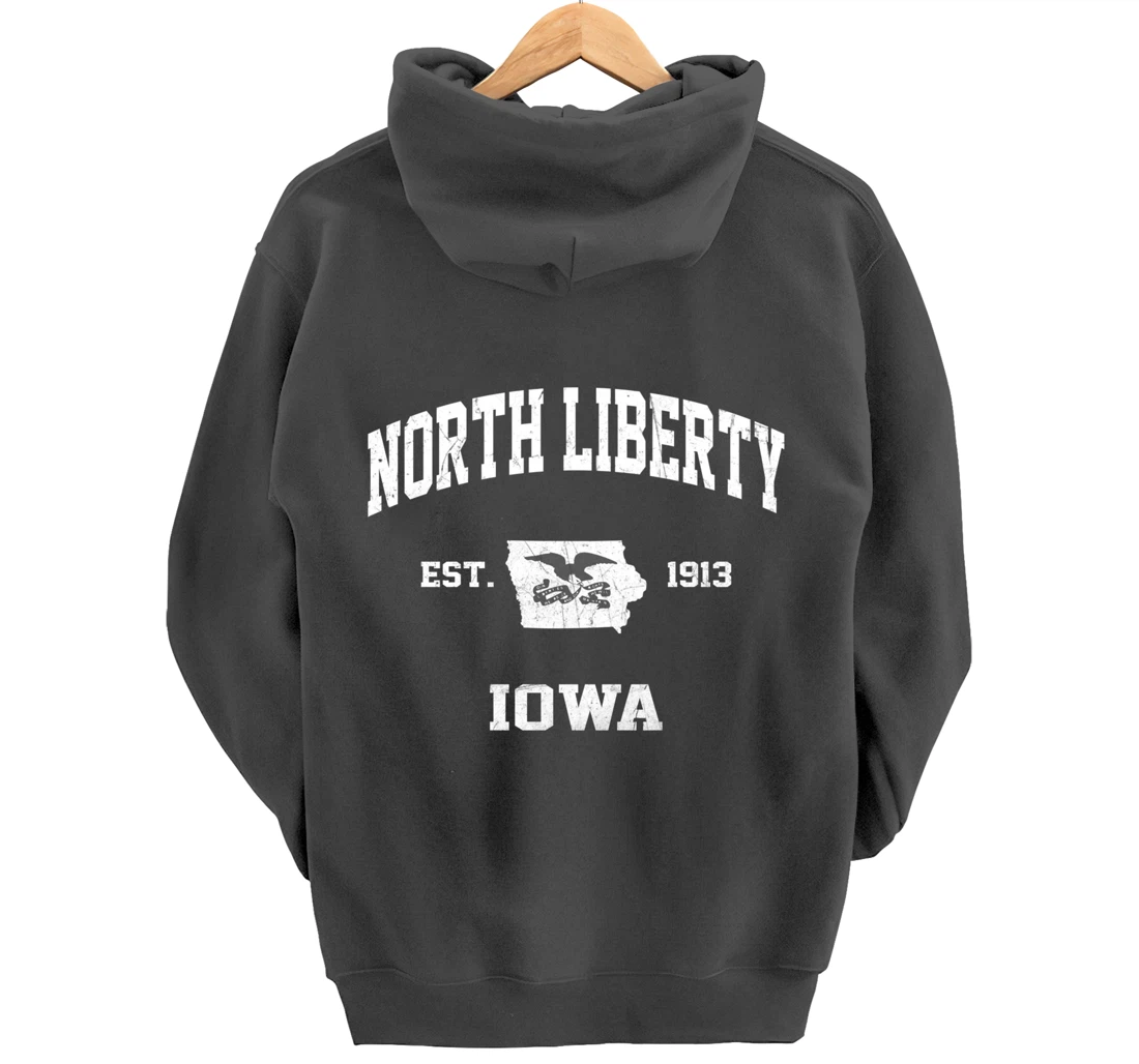 North Liberty Iowa IA vintage State Athletic style Pullover Hoodie