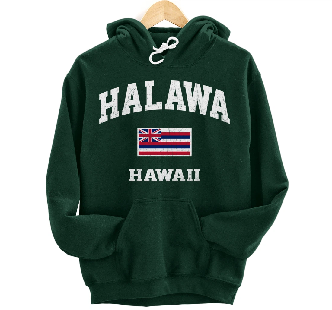 Halawa Hawaii HI vintage State Athletic style Pullover Hoodie