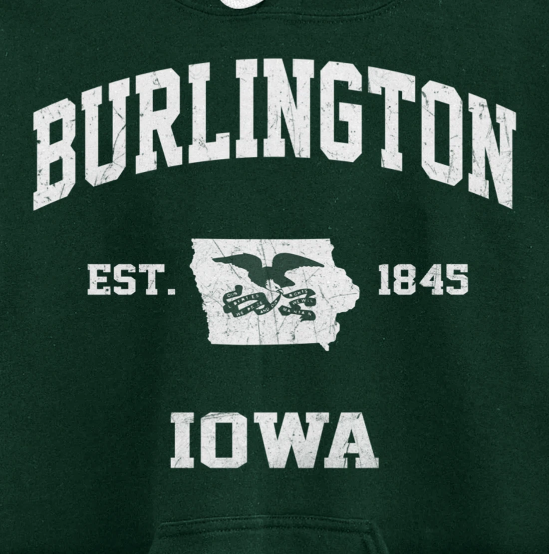 Burlington Iowa IA vintage State Athletic style Pullover Hoodie