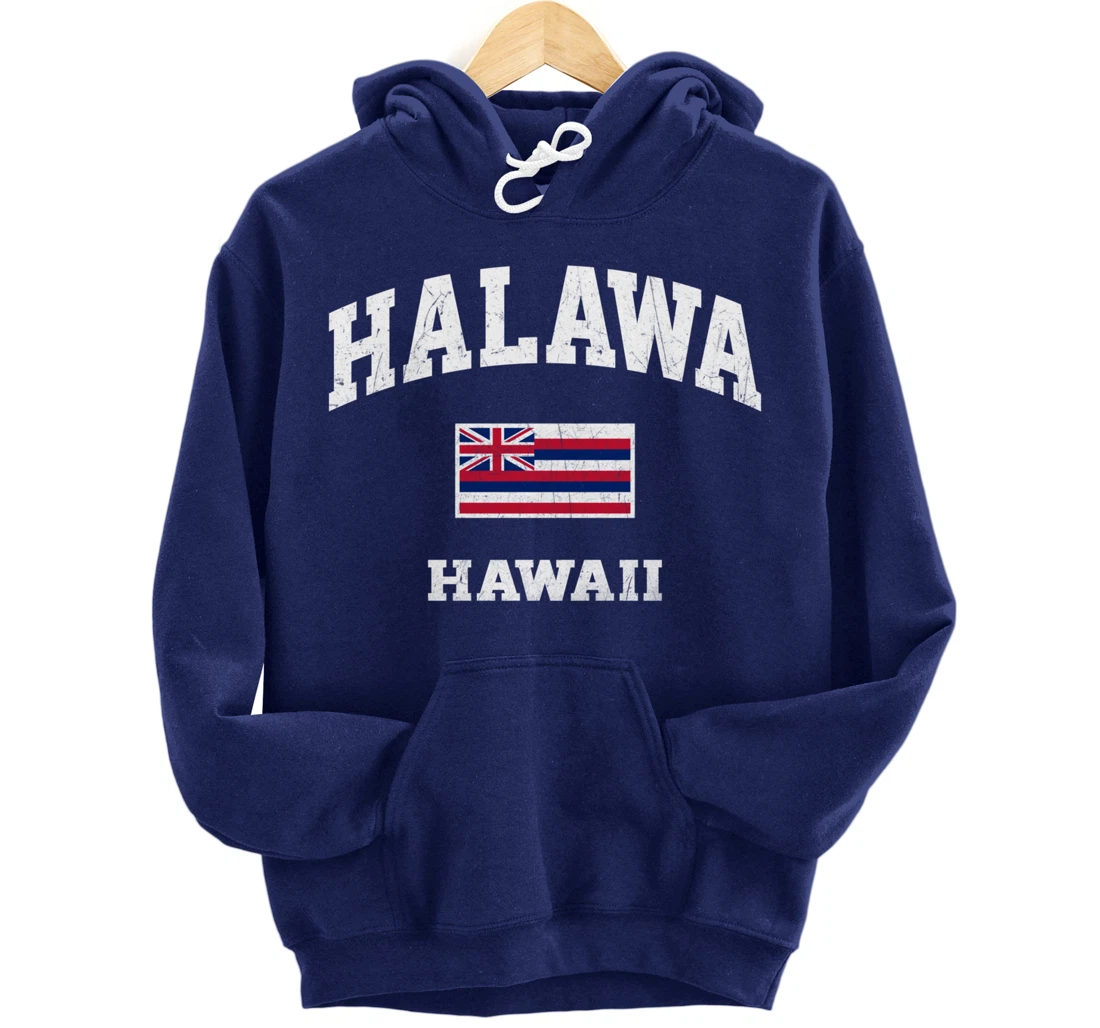 Halawa Hawaii HI vintage State Athletic style Pullover Hoodie