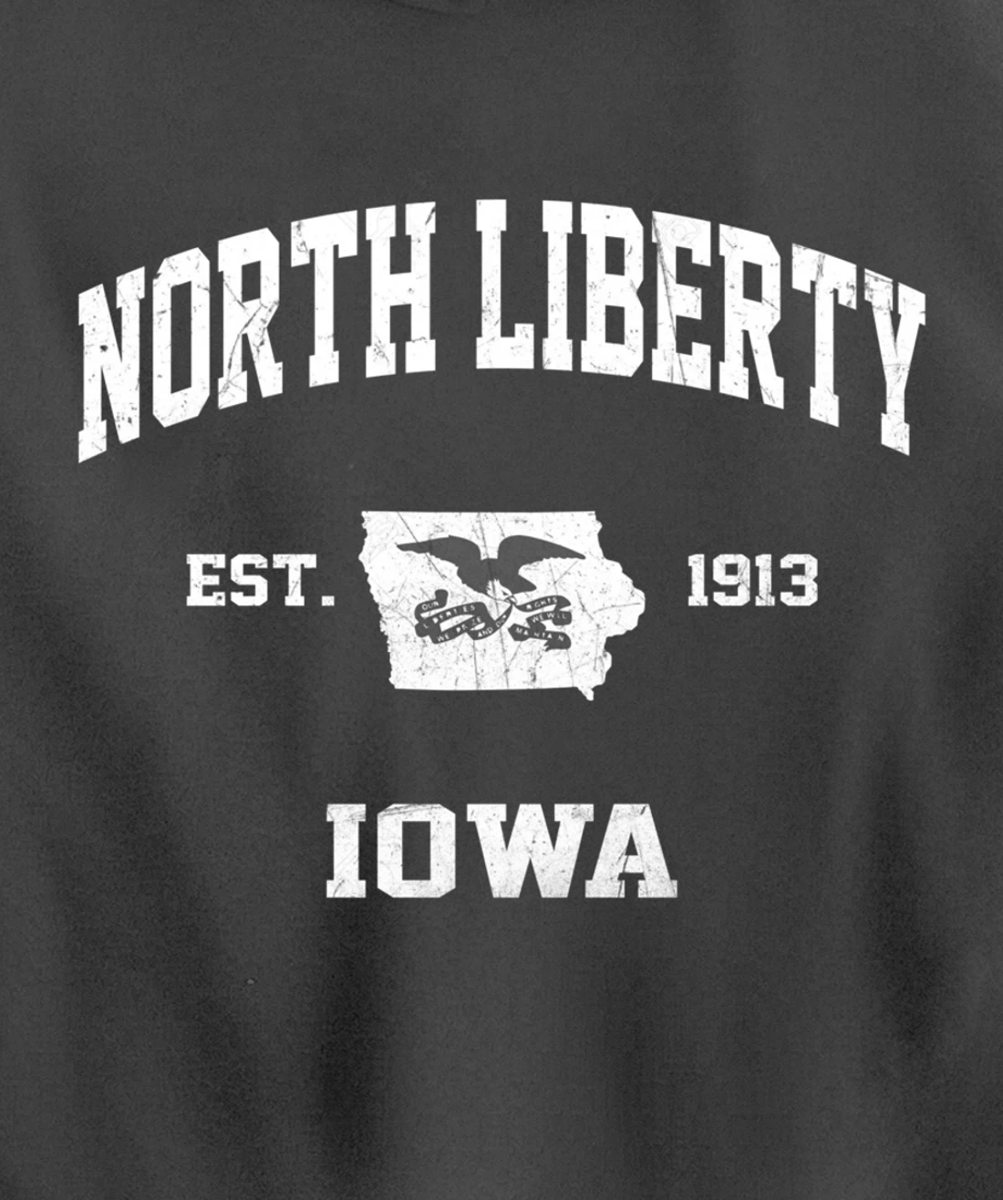 North Liberty Iowa IA vintage State Athletic style Pullover Hoodie