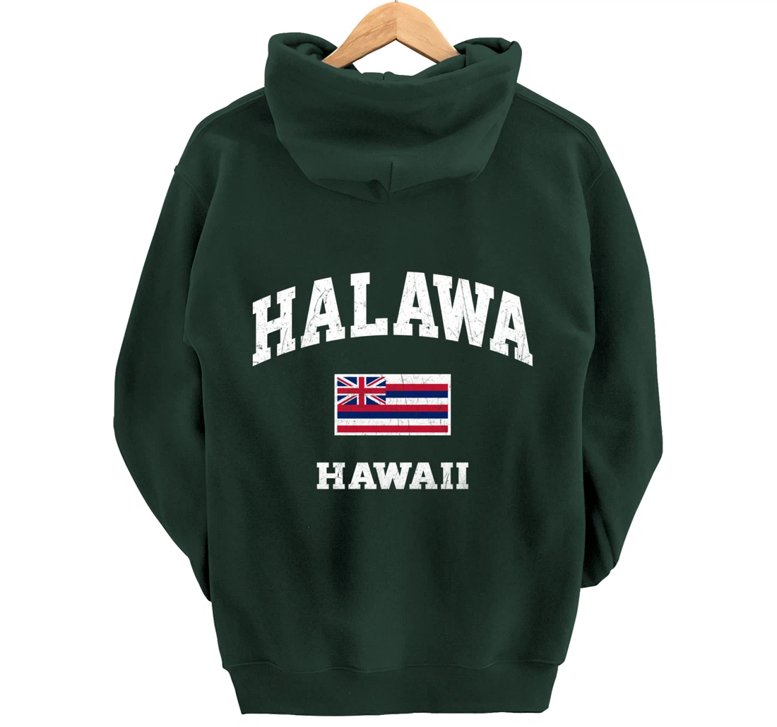 Halawa Hawaii HI vintage State Athletic style Pullover Hoodie