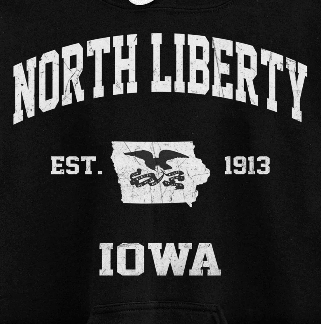 North Liberty Iowa IA vintage State Athletic style Pullover Hoodie