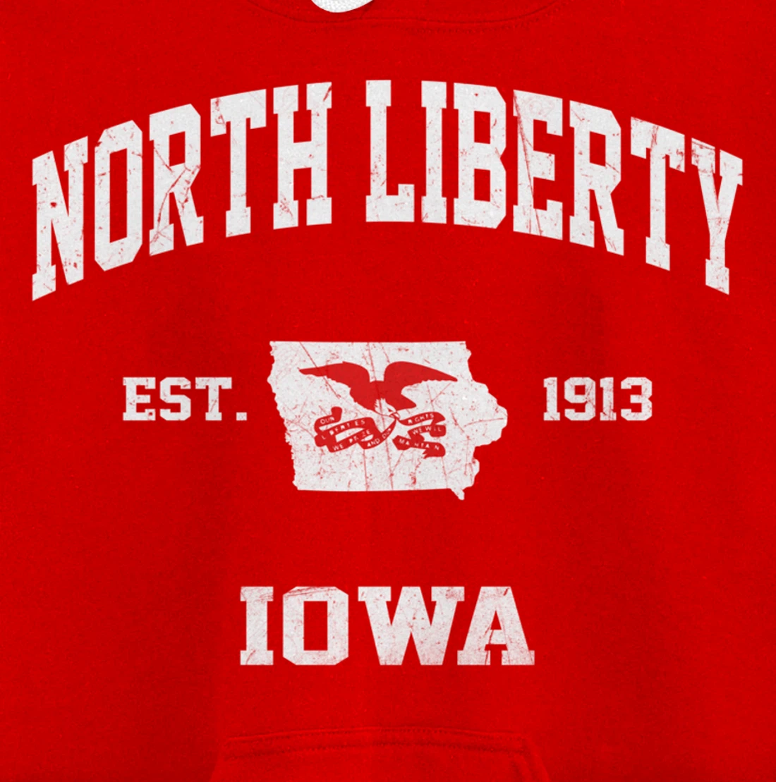 North Liberty Iowa IA vintage State Athletic style Pullover Hoodie