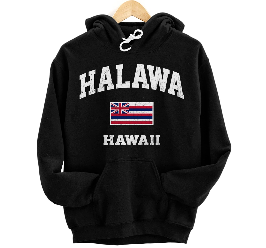 Halawa Hawaii HI vintage State Athletic style Pullover Hoodie