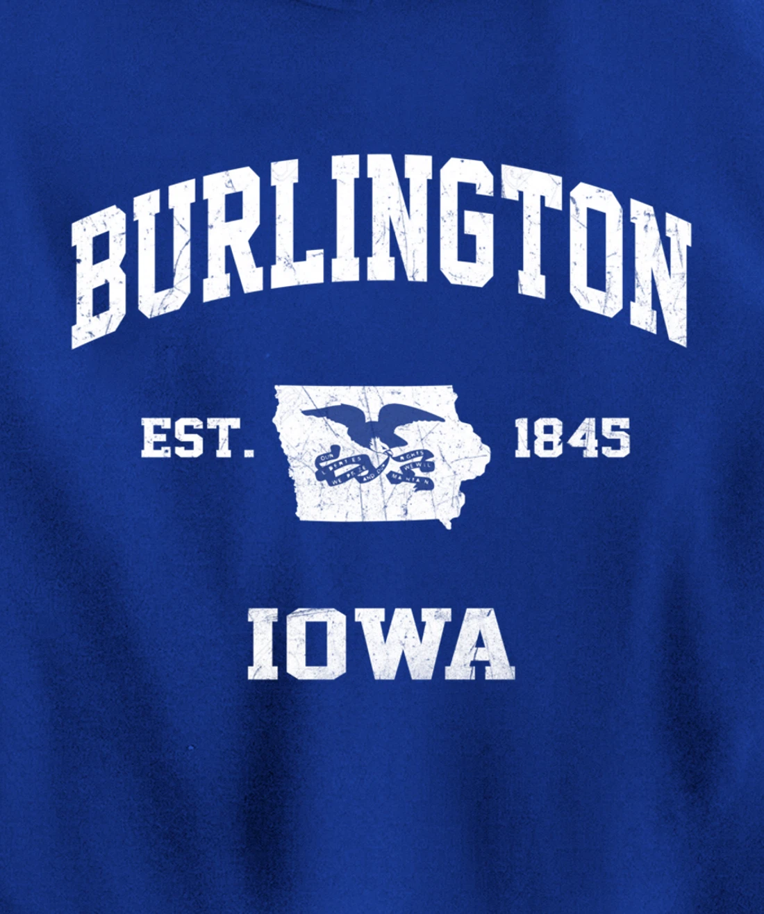 Burlington Iowa IA vintage State Athletic style Pullover Hoodie