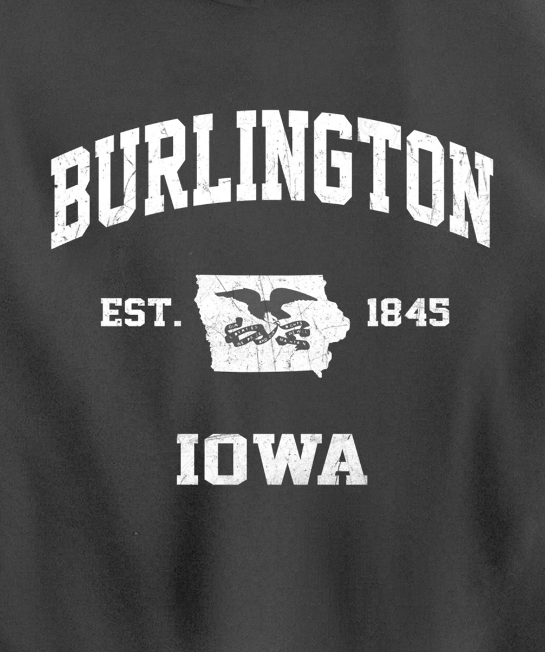 Burlington Iowa IA vintage State Athletic style Pullover Hoodie