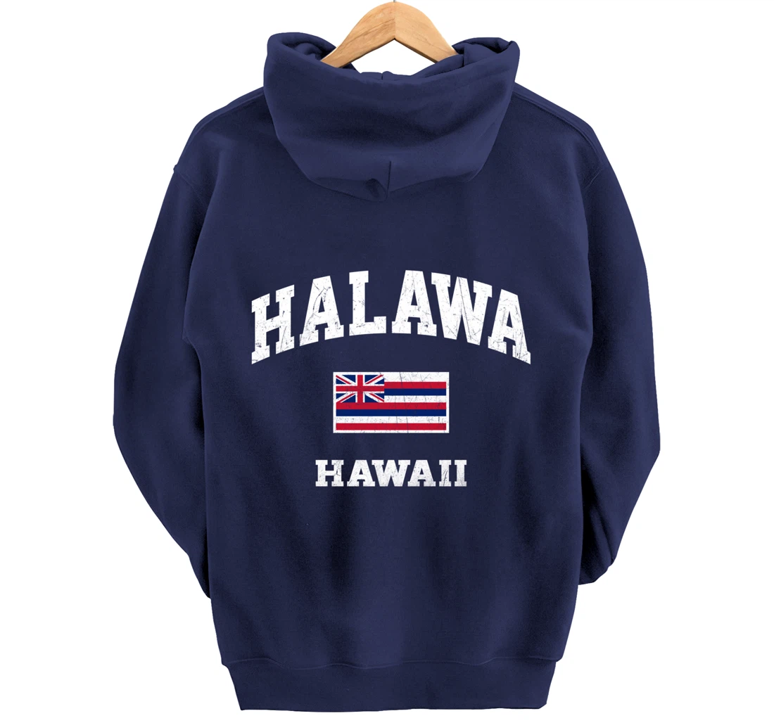 Halawa Hawaii HI vintage State Athletic style Pullover Hoodie