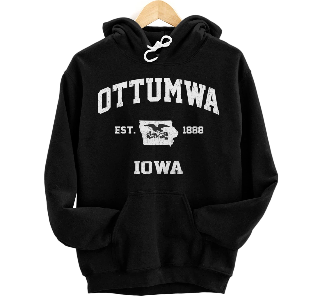 Ottumwa Iowa IA vintage State Athletic style Pullover Hoodie