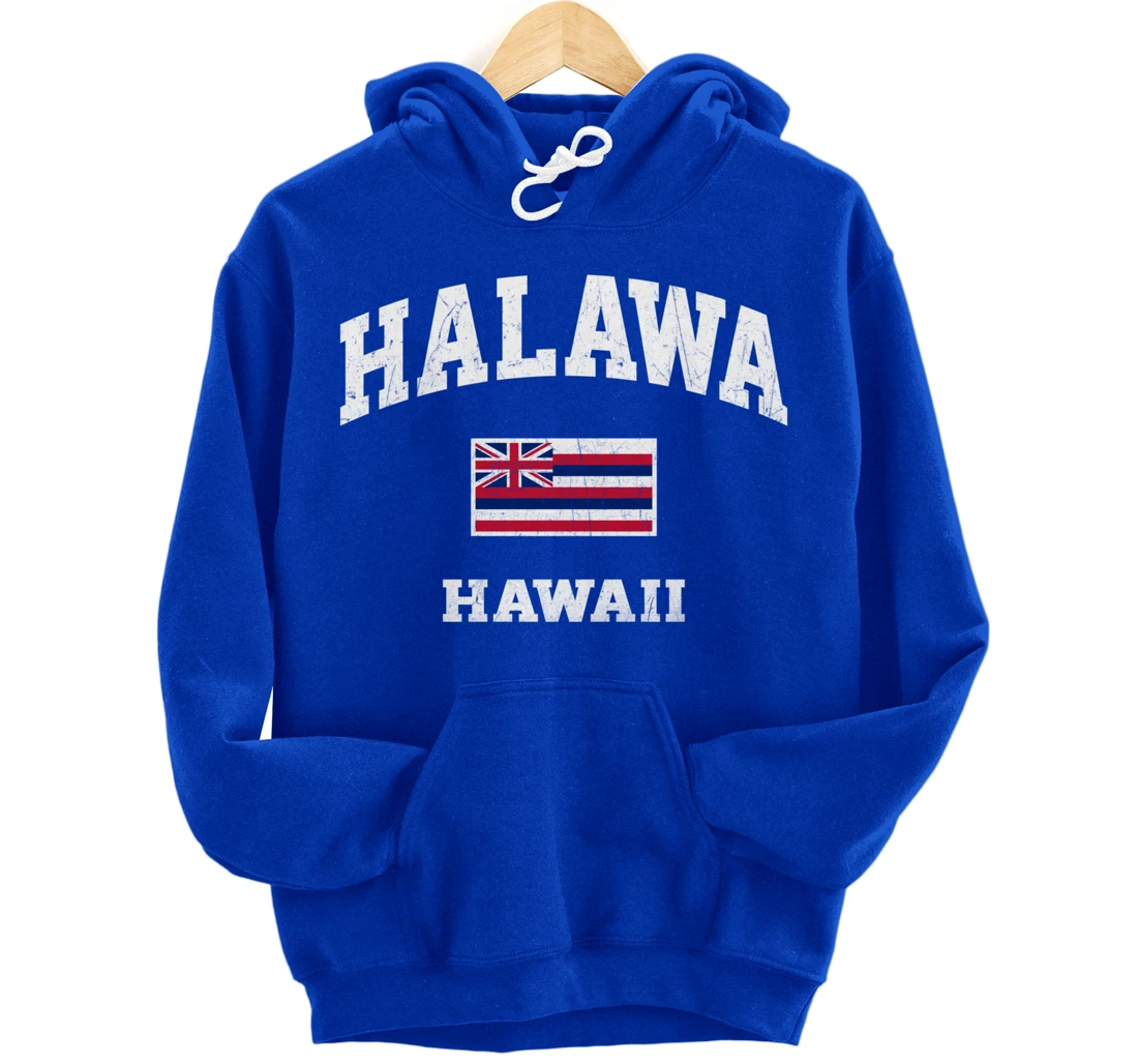 Halawa Hawaii HI vintage State Athletic style Pullover Hoodie