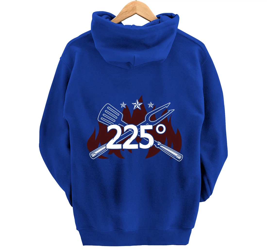Funny Barbecue 225° Graphic Women and Men Meat Smoking BBQ Pullover Hoodie