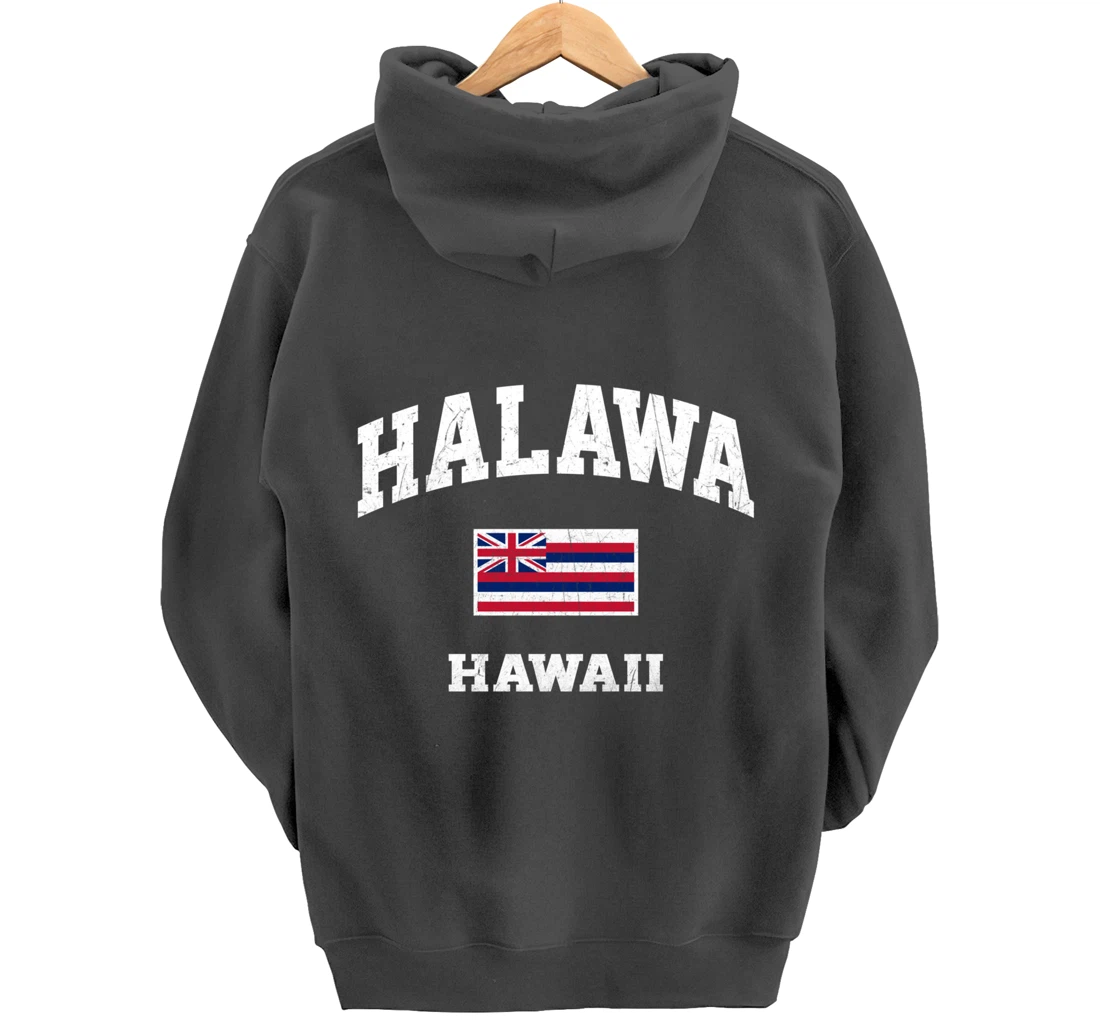 Halawa Hawaii HI vintage State Athletic style Pullover Hoodie