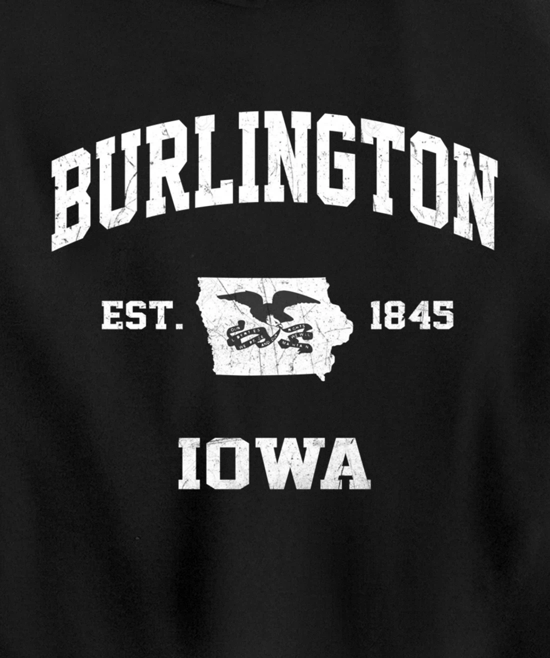 Burlington Iowa IA vintage State Athletic style Pullover Hoodie
