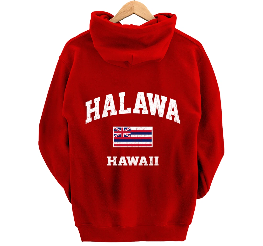 Halawa Hawaii HI vintage State Athletic style Pullover Hoodie