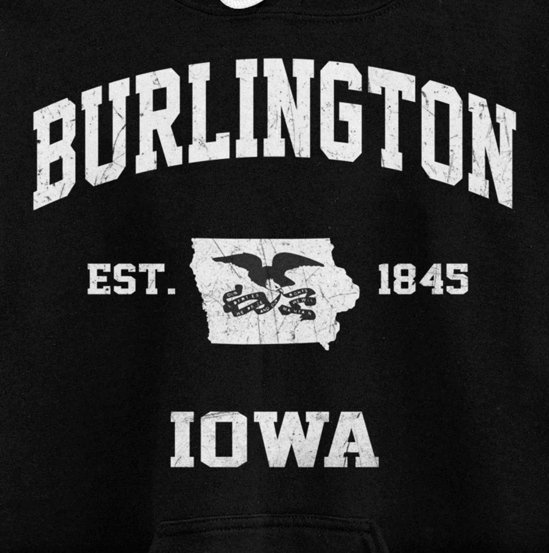 Burlington Iowa IA vintage State Athletic style Pullover Hoodie