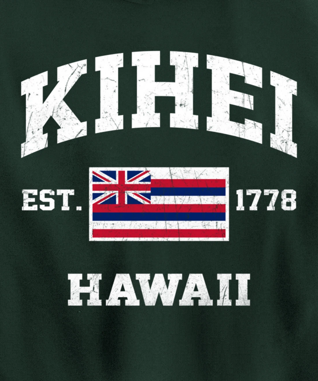 Kihei Hawaii HI vintage State Athletic style Pullover Hoodie