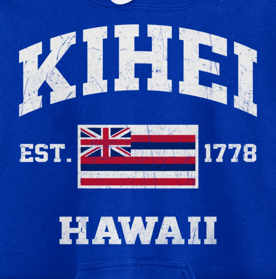 Kihei Hawaii HI vintage State Athletic style Pullover Hoodie