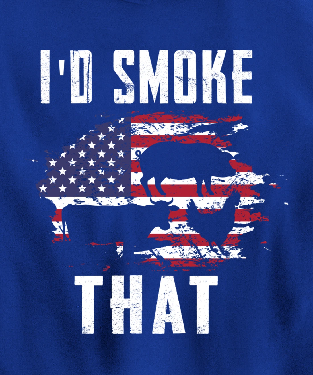 Patriotic American Flag Barbecue Men Meat Smoking BBQ Pullover Hoodie