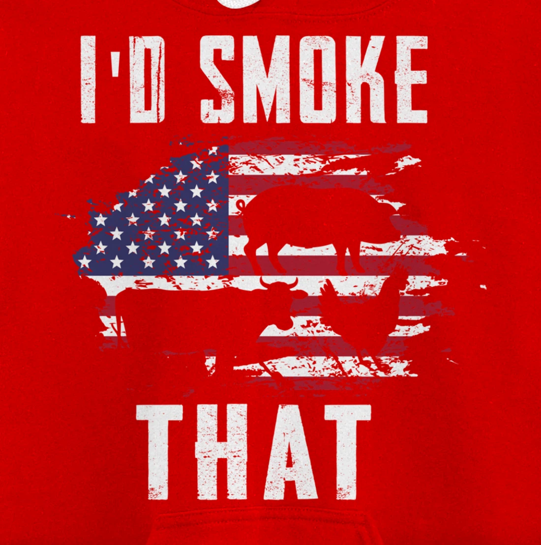 Patriotic American Flag Barbecue Men Meat Smoking BBQ Pullover Hoodie