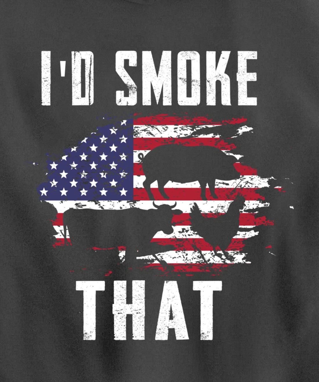 Patriotic American Flag Barbecue Men Meat Smoking BBQ Pullover Hoodie