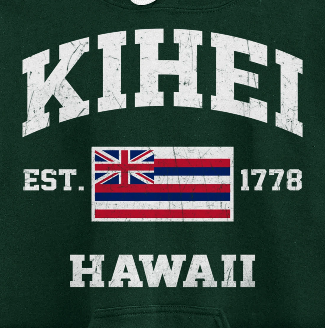 Kihei Hawaii HI vintage State Athletic style Pullover Hoodie