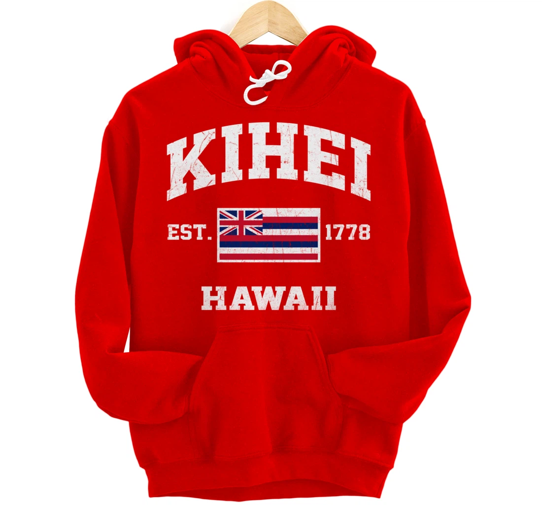 Kihei Hawaii HI vintage State Athletic style Pullover Hoodie