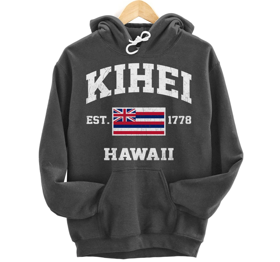 Kihei Hawaii HI vintage State Athletic style Pullover Hoodie