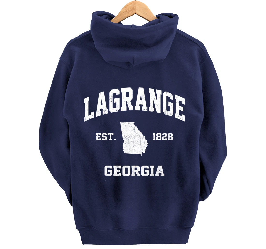 LaGrange Georgia GA vintage state Athletic style Pullover Hoodie