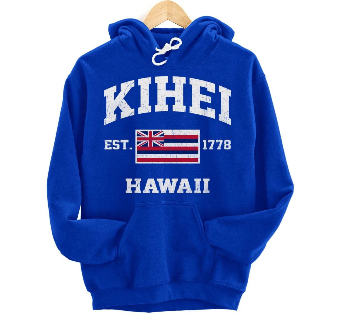 Kihei Hawaii HI vintage State Athletic style Pullover Hoodie